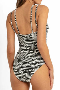 Sunseeker One Pieces Maze Cheeky Double Strap One Piece - Black Sunseeker Maze Cheeky Double Strap One Piece - Black