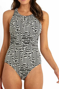 Sunseeker Maze Cross Back Mast One Piece - Black Sunseeker Maze Cross Back Mast One Piece - Black Splash Swimwear One Pieces