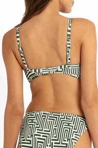 Sunseeker Maze Twist Front Bralette - Khaki Sunseeker Maze Twist Front Bralette - Khaki Splash Swimwear Bikini Tops