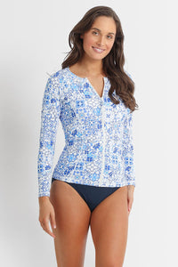 Sunseeker Seville Long Sleeve Mast Rashie - White Sunseeker Seville Long Sleeve Mast Rashie - White Splash Swimwear