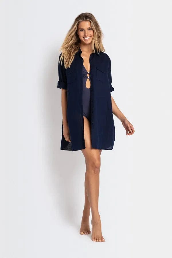 Sunseeker Sunseeker Basix Button Through Shirt Sunseeker Basix Button Through Shirt Splash Swimwear Kaftans & Cover Ups Ink / XS