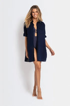 Sunseeker Sunseeker Basix Button Through Shirt Sunseeker Basix Button Through Shirt Splash Swimwear Kaftans & Cover Ups Ink / XS