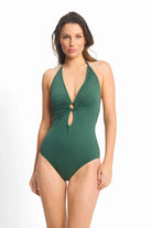 Sunseeker Sunseeker Basix Double Ring One Piece - Seaweed Sunseeker Basix Double Ring One Piece - Seaweed Splash Swimwear One Pieces