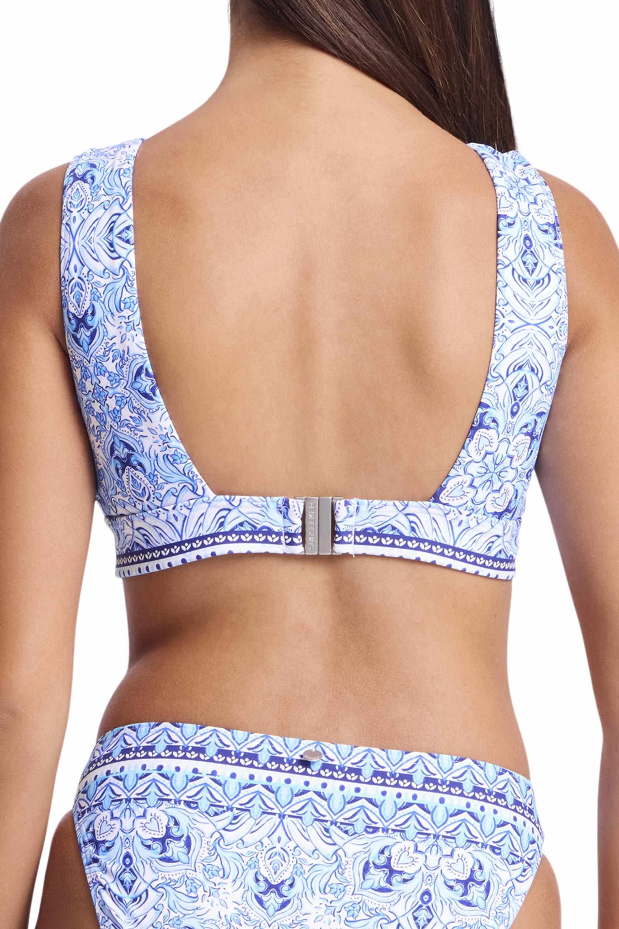Sunseeker Sunseeker Cowboy Mastectomy Crop - Blue Sunseeker Cowboy Mastectomy Crop - Blue Splash Swimwear Bikini Tops