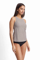 Sunseeker Sunseeker Geomath High Neck Mast Singlet - Black Geomath High Neck Mast Singlet | Sunseeker Splash Swimwear Tops