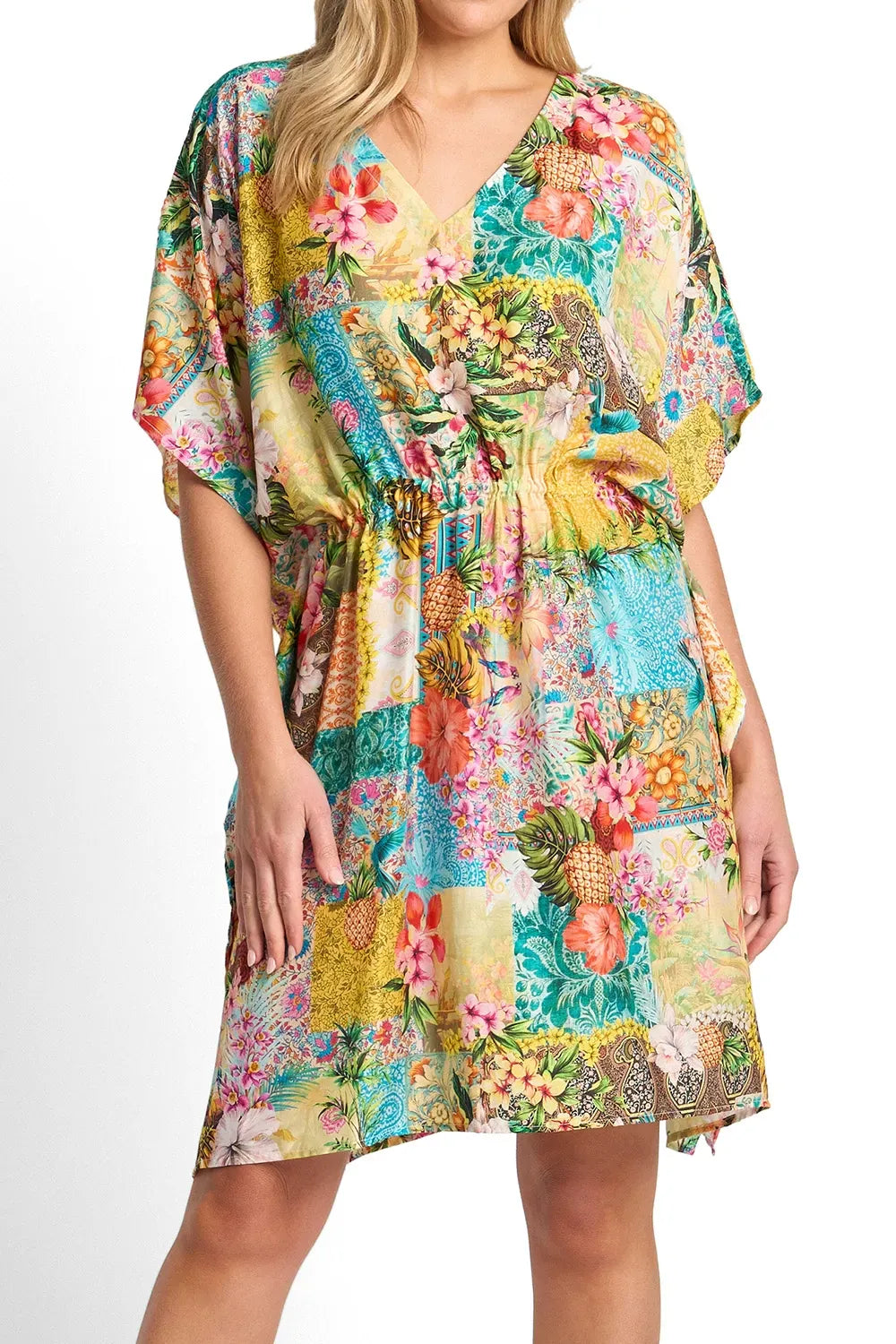 Sunseeker Sunseeker Papaya Vee Mini Kaftan - Multi Sunseeker Papaya Vee Mini Kaftan - Multi Splash Swimwear