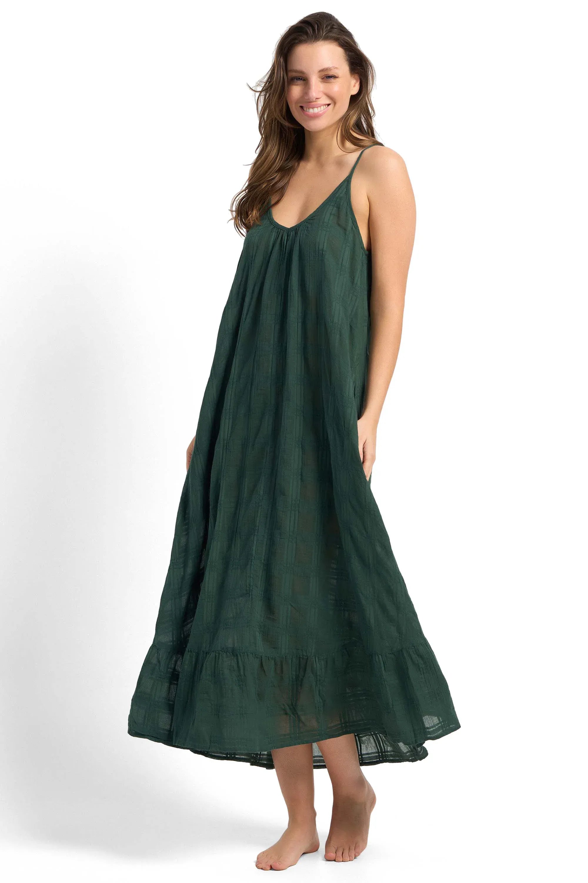 Sunseeker Sunseeker Picnic Scoop Maxi SS92123 Sunseeker Picnic Soft Maxi Dress | Sunseeker Splash Swimwear General Seaweed / XS