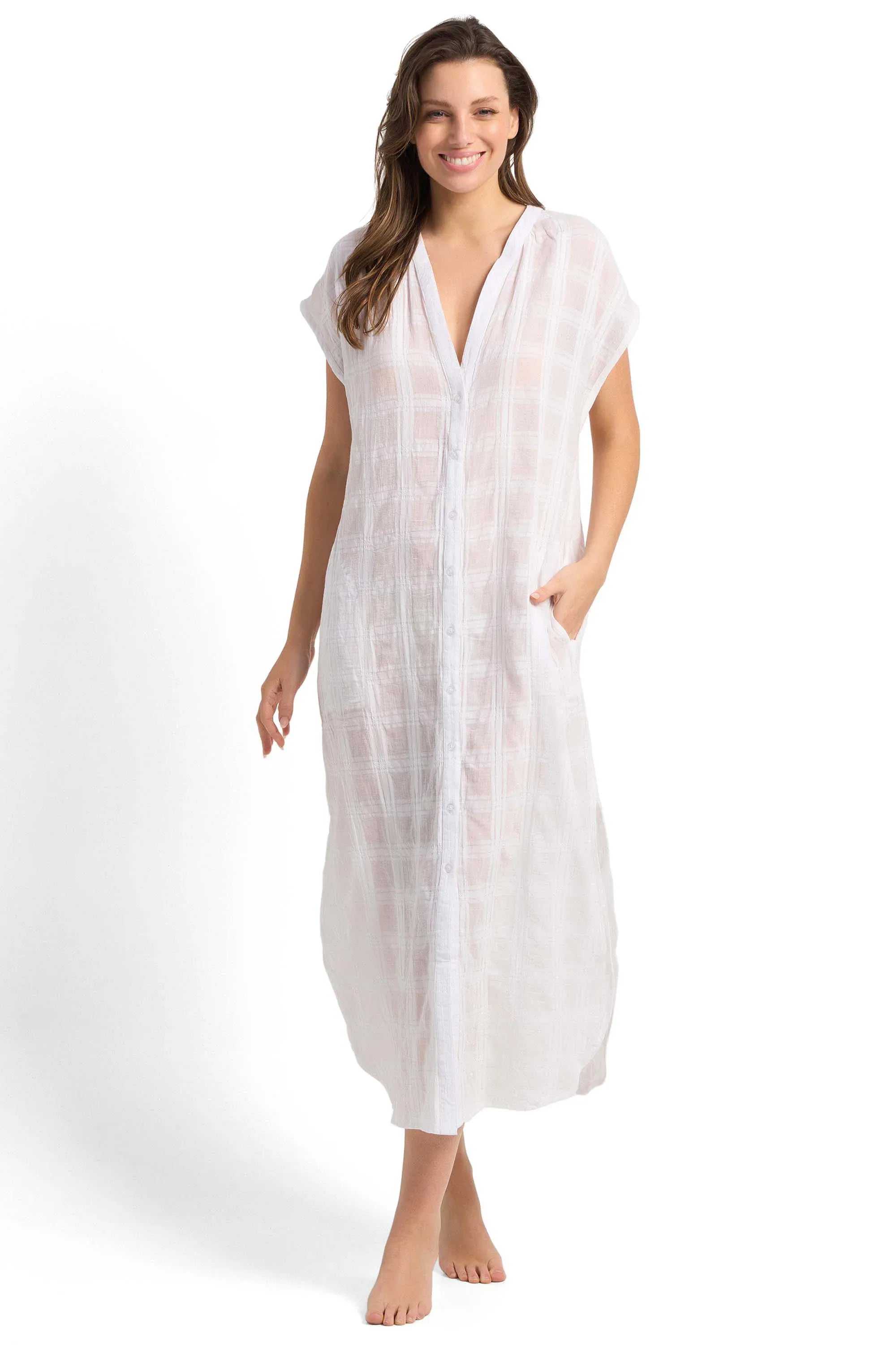 Sunseeker Sunseeker Picnic Soft Maxi Dress SS92439 Sunseeker Picnic Soft Maxi Dress | Sunseeker Splash Swimwear General White / XS