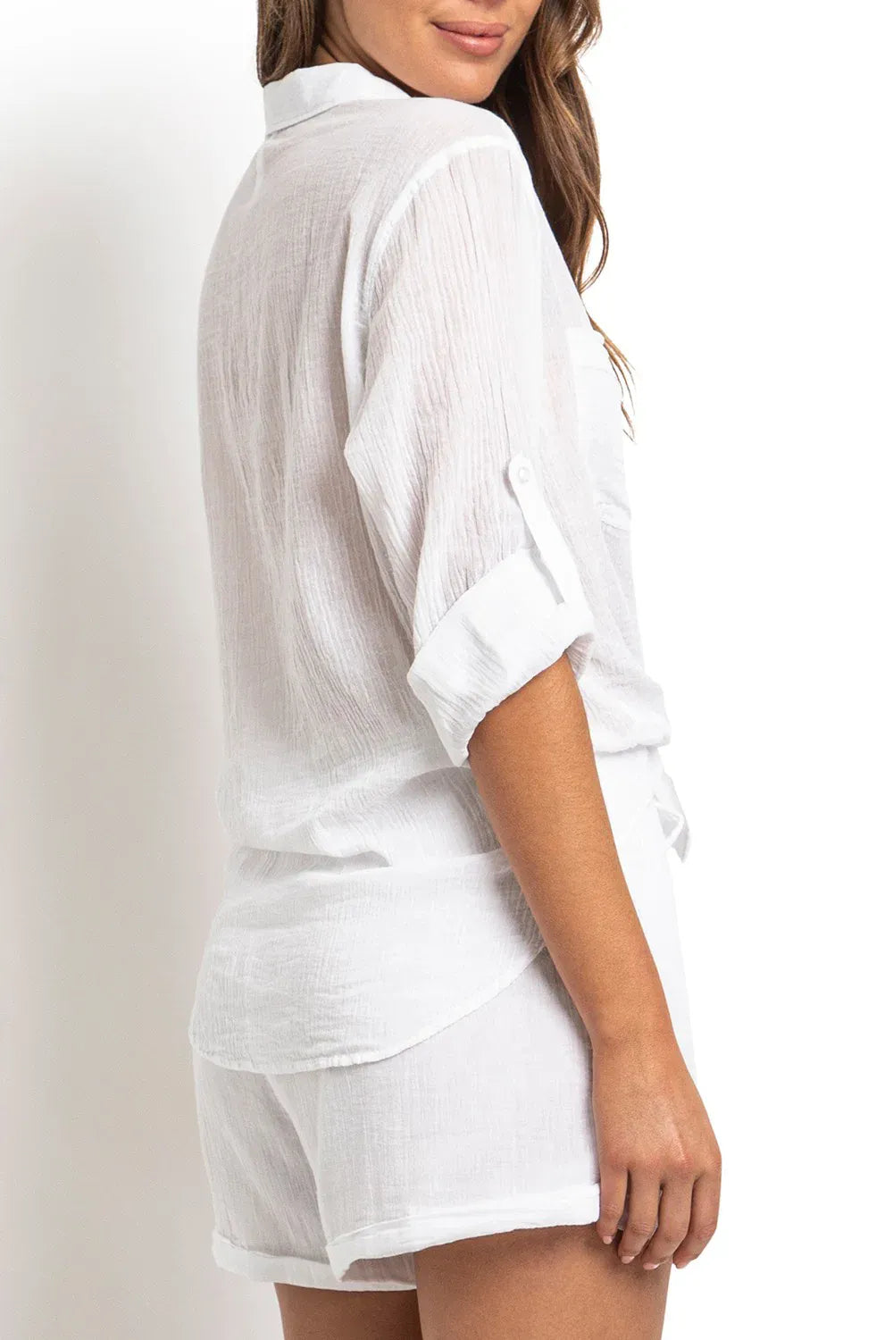 Sunseeker Sunseeker Resort Oversized Slouch Shirt - White Sunseeker Resort Oversized Slouch Shirt - White Splash Swimwear