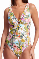 Sunseeker Sunseeker White Lotus Keyhole One Piece - White Sunseeker White Lotus Keyhole One Piece - White Splash Swimwear One Piece