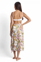 Sunseeker Sunseeker White Lotus Trim Sarong - White SS94073 Sunseeker White Lotus Trim Sarong - White Splash Swimwear Sarongs 9313513928374