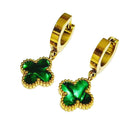 Susan Rose Stainless Steel Clover Gold Huggy - Green SSE10GGRN Stainless Steel Clover Gold Huggy - Green Splash Swimwear Jewellery
