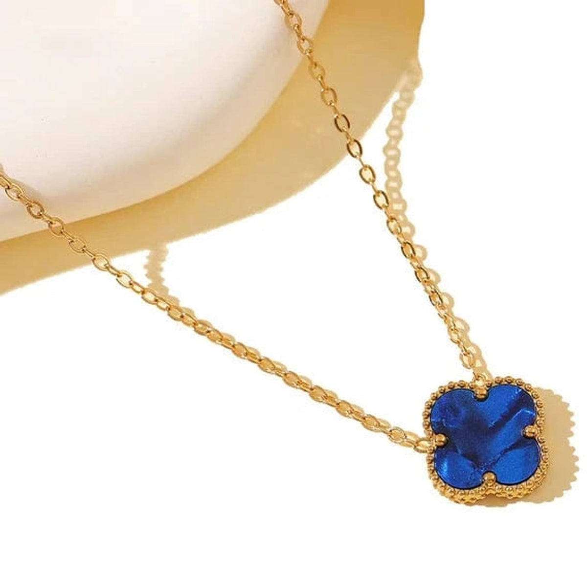 Susan Rose Stainless Steel Clover Necklace - Blue SSN70BLU Stainless Steel Clover Necklace - Blue Splash Swimwear Jewellery 500117