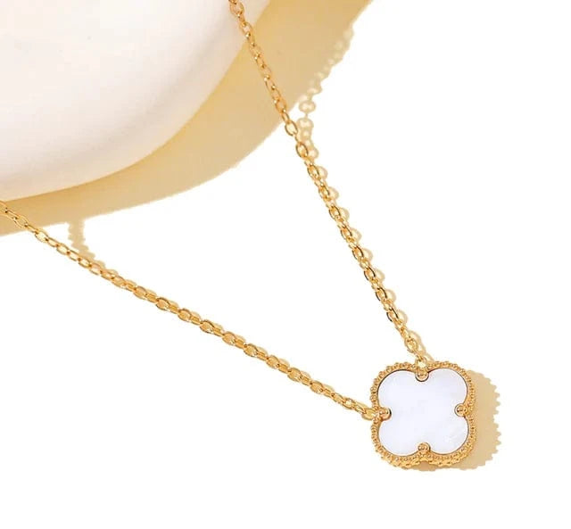Susan Rose Stainless Steel Clover Necklace - White SSN70WH Stainless Steel Clover Necklace - White Splash Swimwear Jewellery