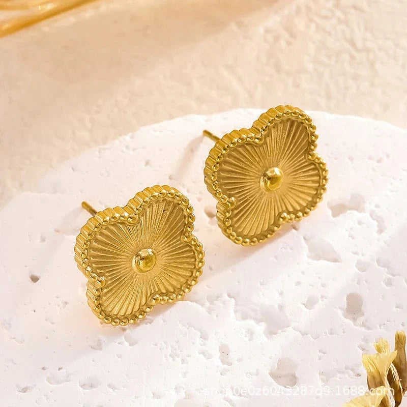 Susan Rose Stainless Steel Clover Stud - Gold SSE80GGLD Stainless Steel Clover Stud - Gold Splash Swimwear Jewellery