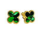 Susan Rose Stainless Steel Clover Stud - Green SSE80NGRN Stainless Steel Clover Stud - Green Splash Swimwear Jewellery