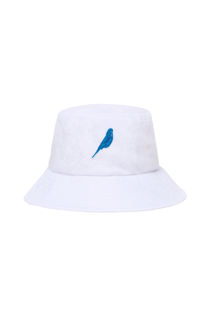 Bucket Hat in White Terry Towelling - Budgy Smuggler - Splash Swimwear  - Budgy Smuggler, hats, May24, mens hats, Womens hats - Splash Swimwear 
