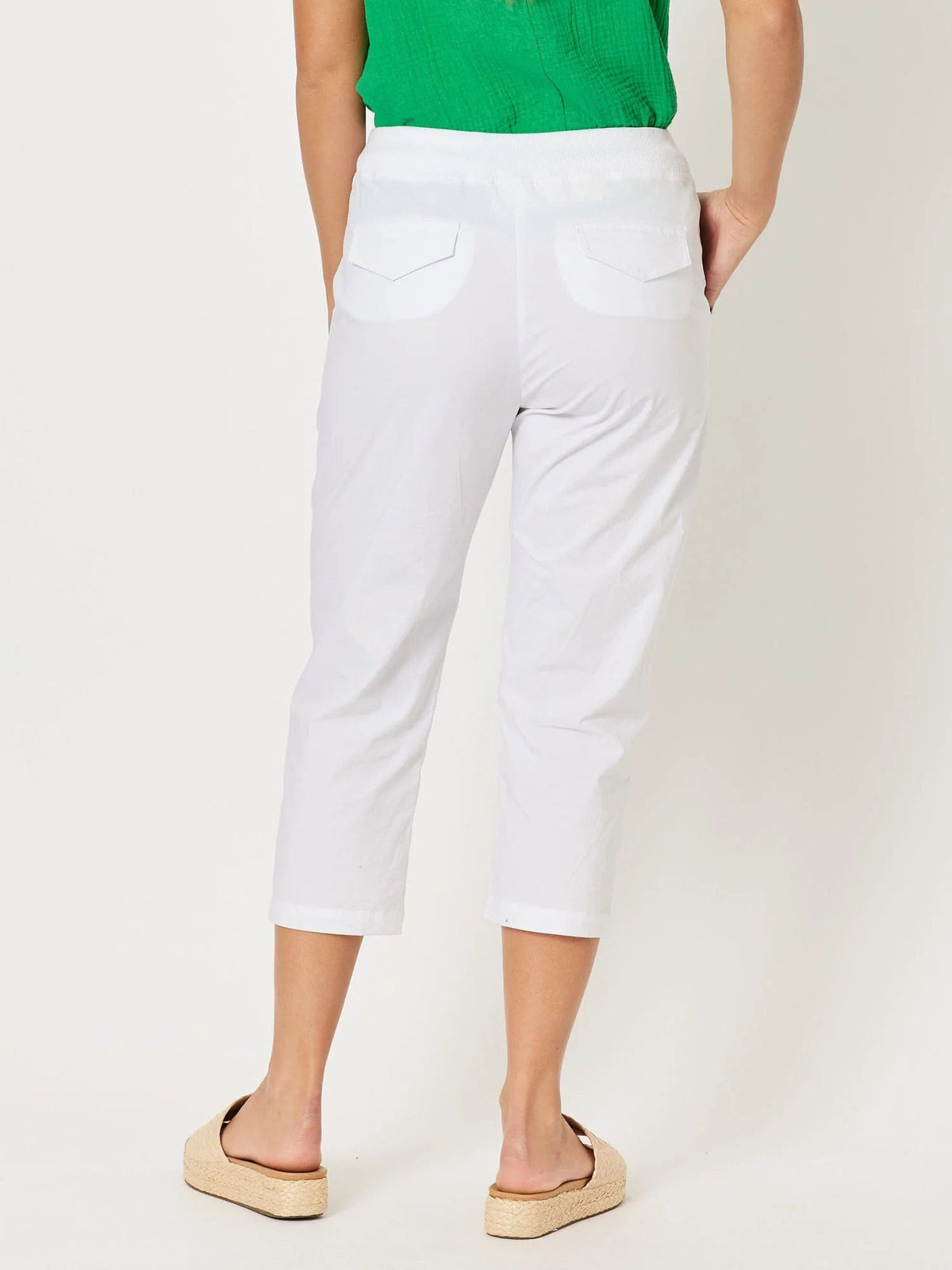 Threadz Pants Santorini Cotton Crop Pant Threadz Santorini Cotton Pull On Shorts