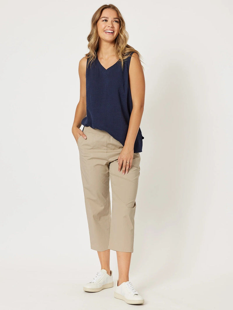 Threadz Pants Santorini Cotton Crop Pant Threadz Santorini Cotton Pull On Shorts