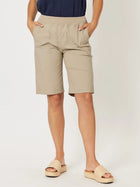 Threadz Santorini Cotton Pull On Shorts 43105 Threadz Santorini Cotton Pull On Shorts Splash Swimwear Womens Shorts Natural / XS 1000020478
