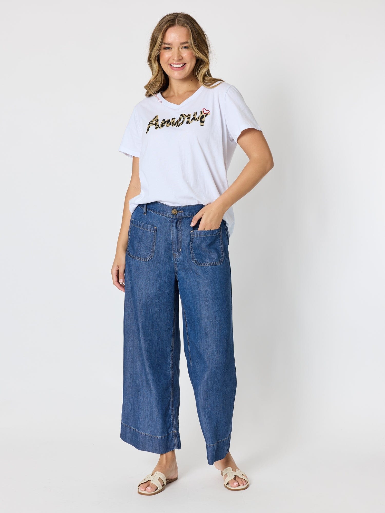 Threadz Threadz Amour Animal Print Tee - White Threadz Amour Animal Print Tee - White Splash Swimwear Tops