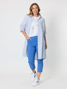 Threadz Threadz Coast Stripe Shirtdress - Blue/White Threadz Coast Stripe Shirtdress - Blue/White Splash Swimwear Dresses