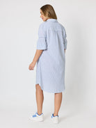Threadz Threadz Coast Stripe Shirtdress - Blue/White Threadz Coast Stripe Shirtdress - Blue/White Splash Swimwear Dresses