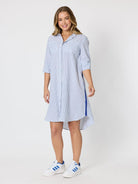 Threadz Threadz Coast Stripe Shirtdress - Blue/White Threadz Coast Stripe Shirtdress - Blue/White Splash Swimwear Dresses