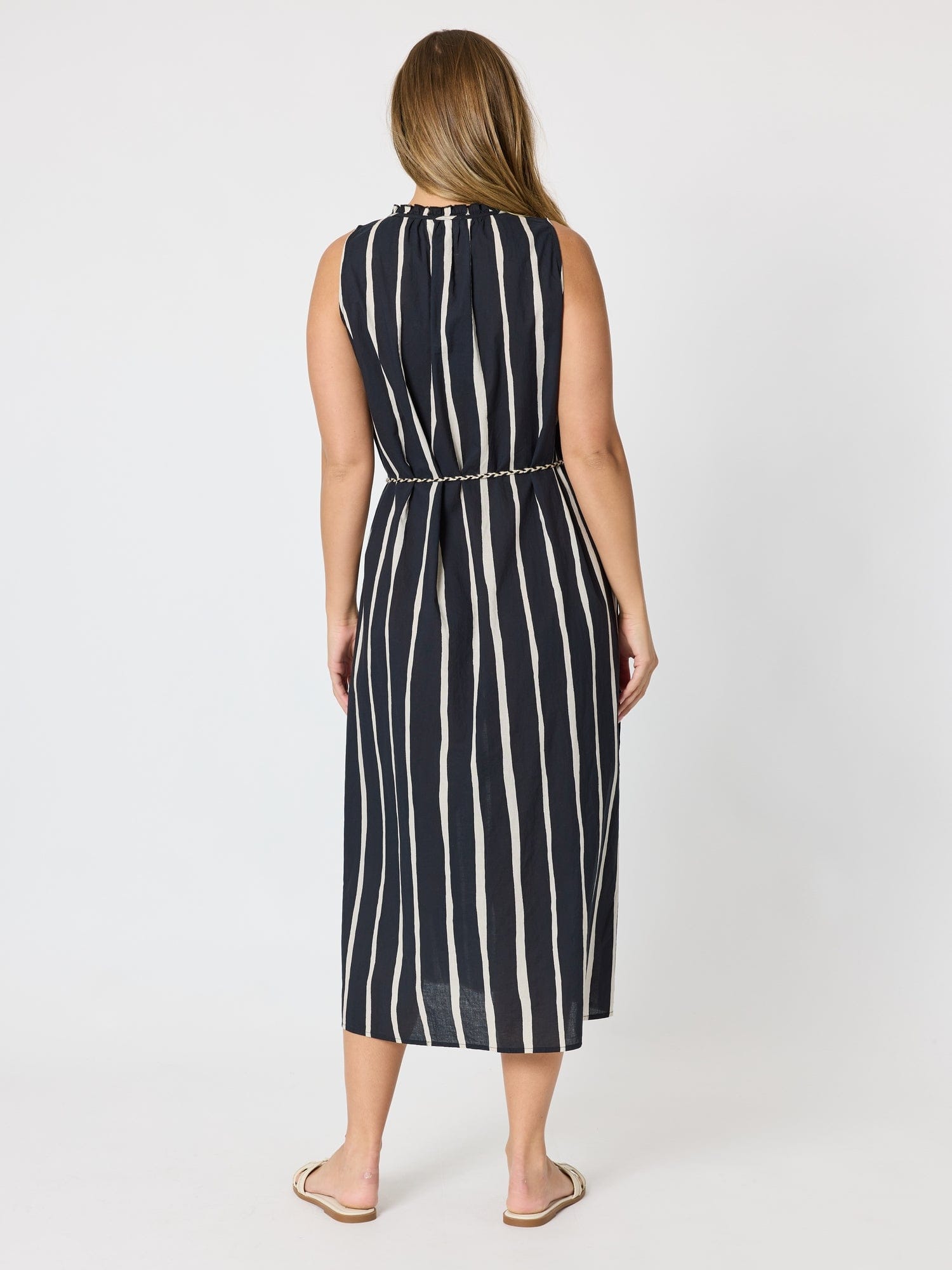 Threadz Threadz Sunset Safari Sleeveless Stripe Print Dress - Black/Ivory Threadz Sunset Safari Sleeveless Stripe Print Dress - Black/Ivory Splash Swimwear Dresses