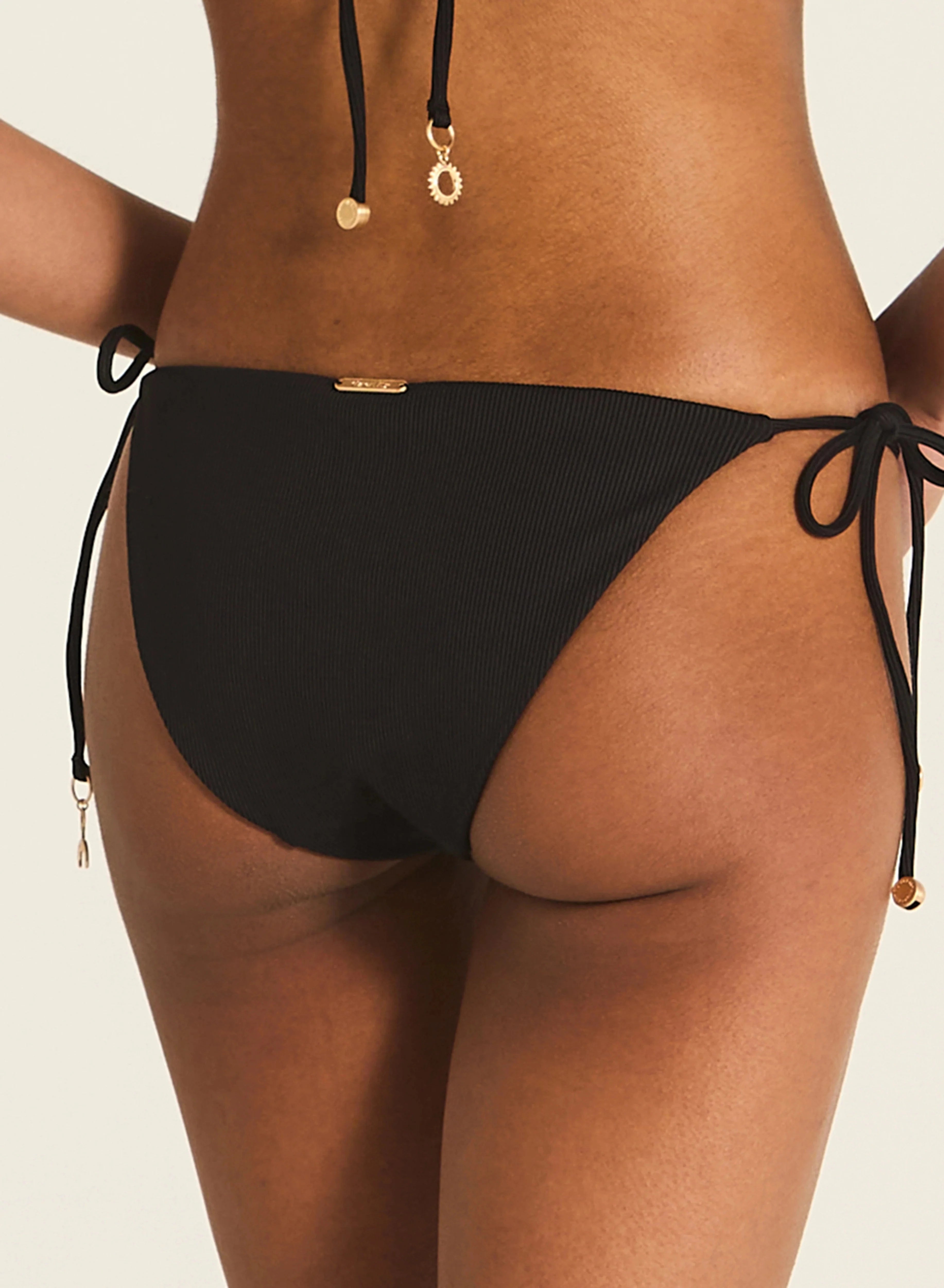 Tigerlily Miranda Bottom - Black Tigerlily Swim Classics Tara Tri - Licorice Splash Swimwear Bikini Bottoms