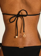 Tigerlily Tara Tri - Black Tigerlily Swim Classics Tara Tri - Licorice Splash Swimwear Bikini Tops