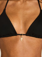 Tigerlily Tara Tri - Black Tigerlily Swim Classics Tara Tri - Licorice Splash Swimwear Bikini Tops