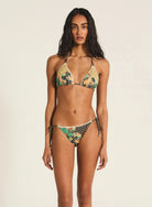 Tigerlily Tara Tri - Haruki Patchwork Tigerlily Swim Classics Tara Tri - Licorice Splash Swimwear Bikini Tops