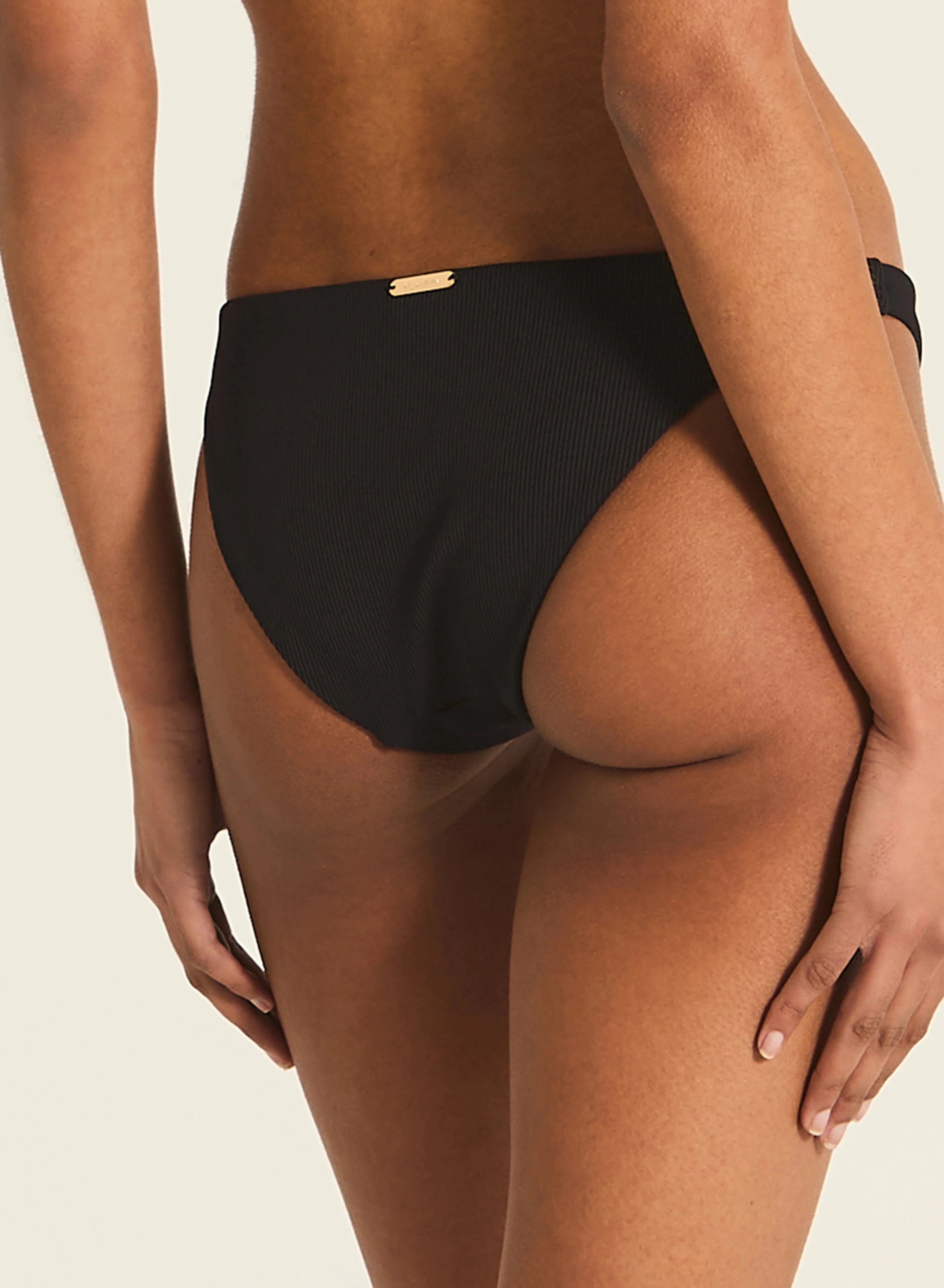 Tigerlily Tiger Bottom - Black Tigerlily Swim Classics Tara Tri - Licorice Splash Swimwear Bikini Bottoms