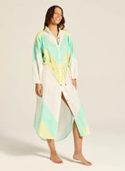 Tigerlily Tigerlily Anja Lorena Dress - Green Blue Stripe Tigerlily Anja Lorena Dress - Green Blue Stripe Splash Swimwear