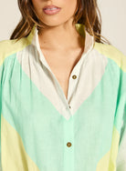 Tigerlily Tigerlily Anja Lorena Dress - Green Blue Stripe Tigerlily Anja Lorena Dress - Green Blue Stripe Splash Swimwear