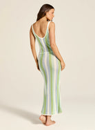 Tigerlily Tigerlily Anja Mara Midi Dress - Green Blue Stripe Tigerlily Anja Mara Midi Dress - Green Blue Stripe Splash Swimwear