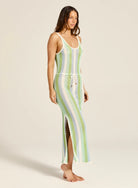 Tigerlily Tigerlily Anja Mara Midi Dress - Green Blue Stripe Tigerlily Anja Mara Midi Dress - Green Blue Stripe Splash Swimwear