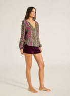 Tigerlily Tigerlily Caya Haveli Shirt - Magenta Tigerlily Caya Haveli Shirt - Magenta Splash Swimwear Shirts