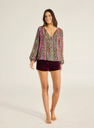 Tigerlily Tigerlily Caya Haveli Shirt - Magenta Tigerlily Caya Haveli Shirt - Magenta Splash Swimwear Shirts
