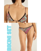 Tigerlily Tigerlily Caya Tara Triangle Top & Tiger Bottom Bikini Set - Magenta T762560+T762561-XS Tigerlily Caya Tara Triangle Top & Tiger Bottom Bikini Set - Magenta Splash Swimwear Bikini Set XS 15567461067673