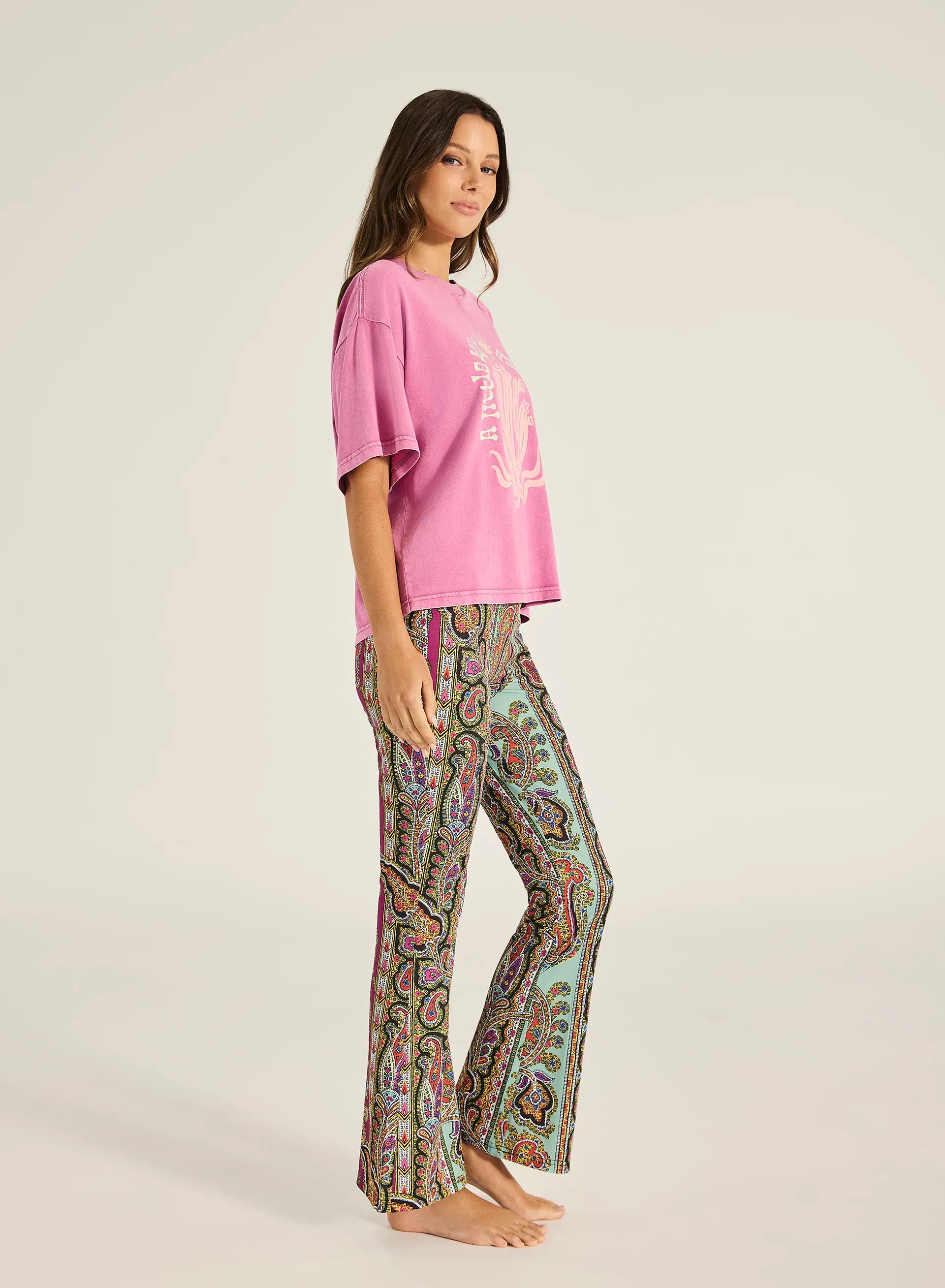 Tigerlily Tigerlily Caya Wild Child Boxy Tee - Magenta Tigerlily Caya Wild Child Boxy Tee - Magenta Splash Swimwear Shirts