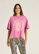 Tigerlily Tigerlily Caya Wild Child Boxy Tee - Magenta Tigerlily Caya Wild Child Boxy Tee - Magenta Splash Swimwear Shirts