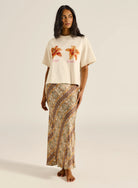 Tigerlily Tigerlily Rashida Lily Boxy Crop Tee - Cream Tigerlily Rashida Lily Boxy Crop Tee - Cream Splash Swimwear Tee