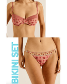 Tigerlily Tigerlily Rossellini Holly Bralette & Miranda Bikini Bottom - Candy Tigerlily Rossellini Holly Bralette & Miranda Bikini Bottom - Candy Splash Swimwear Bikini Set L