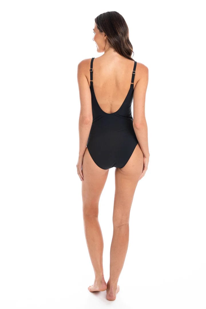 TOGS Black Eyelet One Piece Swimsuit TOGS Black Eyelet One Piece Swimsuit Splash Swimwear One Pieces