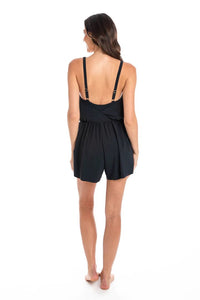 TOGS Black Romper Playsuit One Piece TOGS Black Romper Playsuit One Piece Splash Swimwear One Pieces