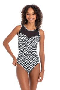 TOGS Odessa Mesh High Neck One Piece Swimsuit TOGS Odessa Mesh High Neck One Piece Swimsuit Splash Swimwear