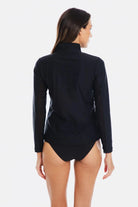 TOGS Togs Black Microfibre Long Sleeve Rashie Togs Black Microfibre Long Sleeve Rashie Splash Swimwear