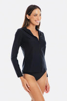 TOGS Togs Black Microfibre Long Sleeve Rashie Togs Black Microfibre Long Sleeve Rashie Splash Swimwear